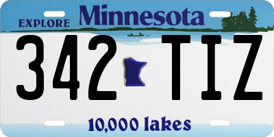 MN license plate 342TIZ