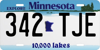 MN license plate 342TJE