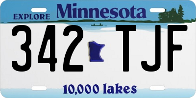 MN license plate 342TJF