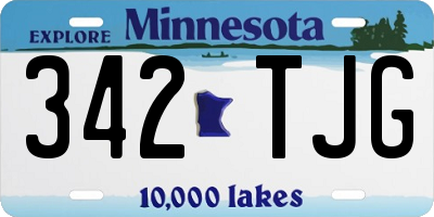 MN license plate 342TJG