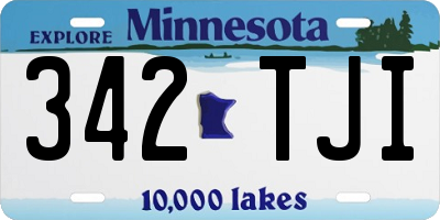 MN license plate 342TJI