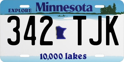 MN license plate 342TJK