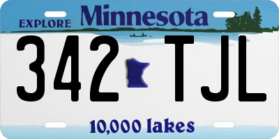 MN license plate 342TJL