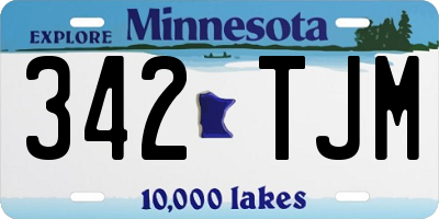 MN license plate 342TJM