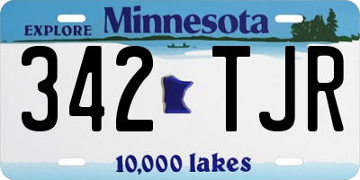 MN license plate 342TJR
