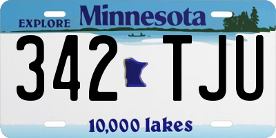MN license plate 342TJU