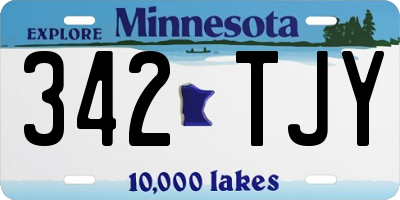 MN license plate 342TJY