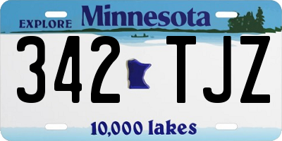 MN license plate 342TJZ