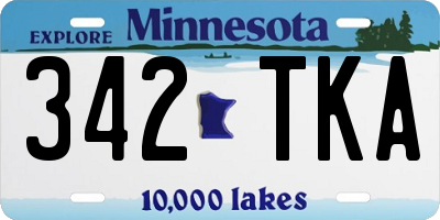 MN license plate 342TKA