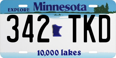 MN license plate 342TKD