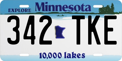MN license plate 342TKE