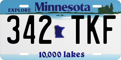 MN license plate 342TKF