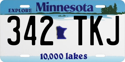 MN license plate 342TKJ