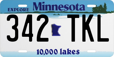 MN license plate 342TKL