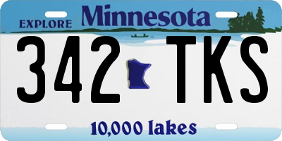 MN license plate 342TKS