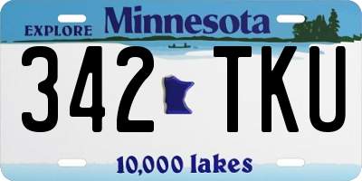 MN license plate 342TKU