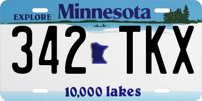 MN license plate 342TKX