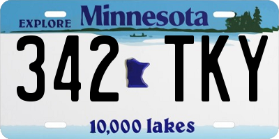 MN license plate 342TKY