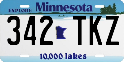 MN license plate 342TKZ