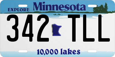 MN license plate 342TLL