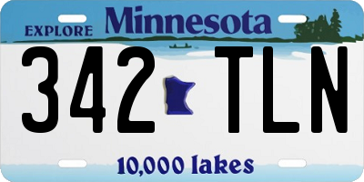 MN license plate 342TLN