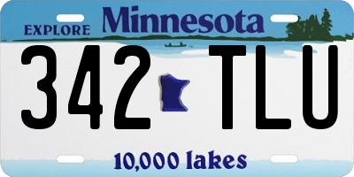 MN license plate 342TLU