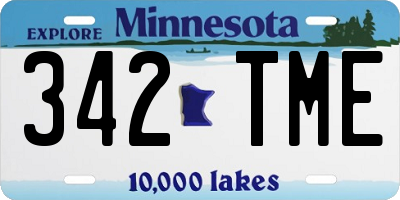 MN license plate 342TME