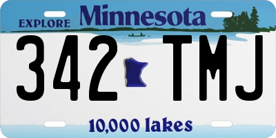 MN license plate 342TMJ