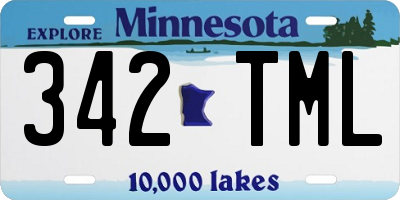 MN license plate 342TML