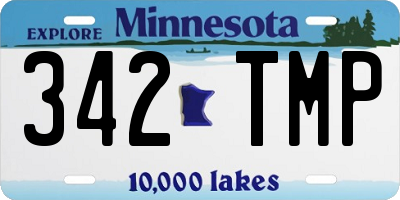 MN license plate 342TMP