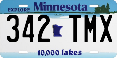 MN license plate 342TMX