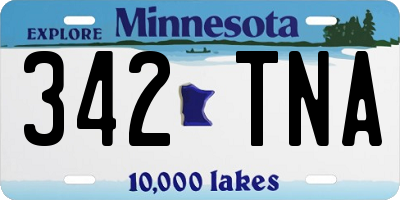 MN license plate 342TNA