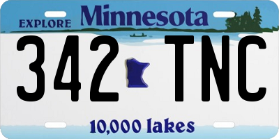 MN license plate 342TNC