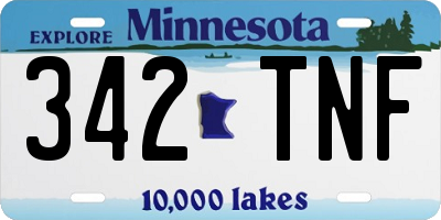 MN license plate 342TNF