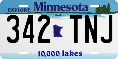 MN license plate 342TNJ