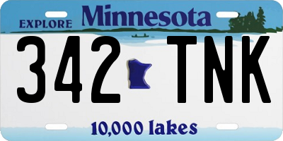 MN license plate 342TNK