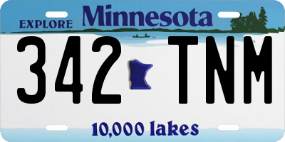 MN license plate 342TNM