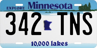 MN license plate 342TNS