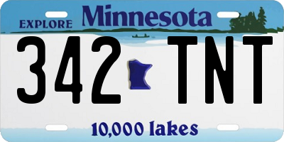 MN license plate 342TNT
