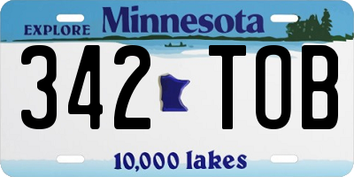MN license plate 342TOB