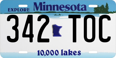 MN license plate 342TOC