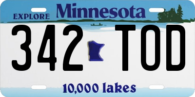 MN license plate 342TOD