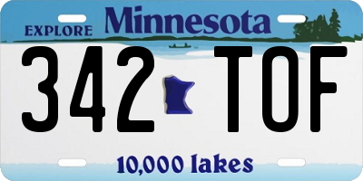 MN license plate 342TOF