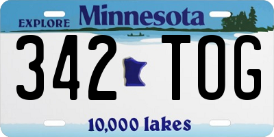 MN license plate 342TOG