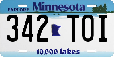 MN license plate 342TOI