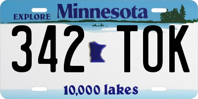 MN license plate 342TOK