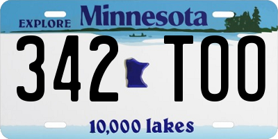 MN license plate 342TOO