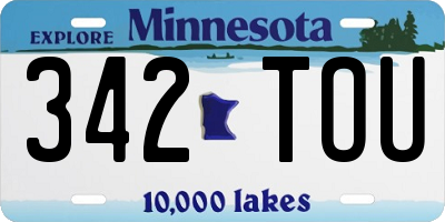 MN license plate 342TOU