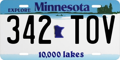 MN license plate 342TOV