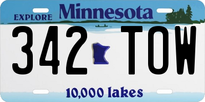 MN license plate 342TOW